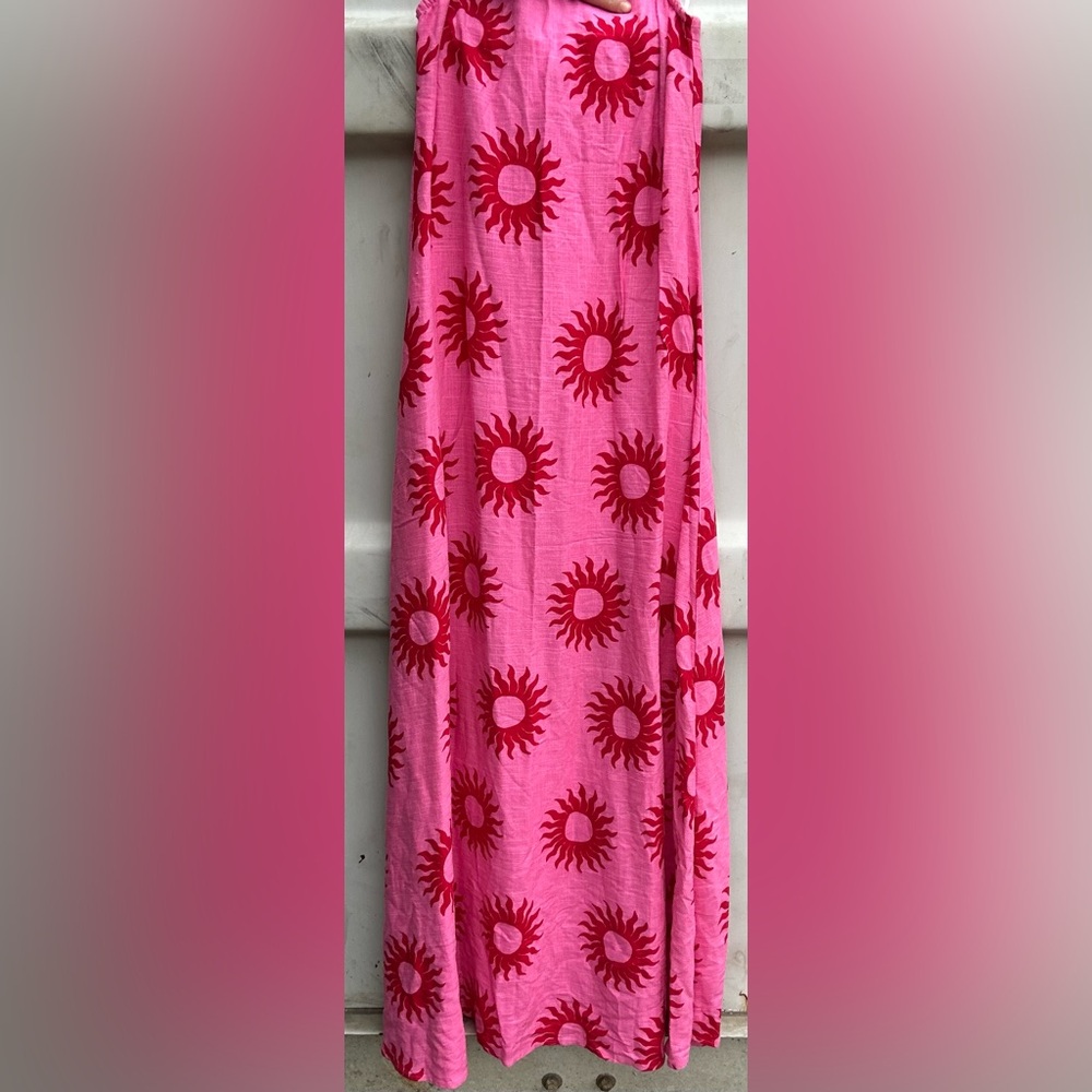 Paper heart linen blend dress